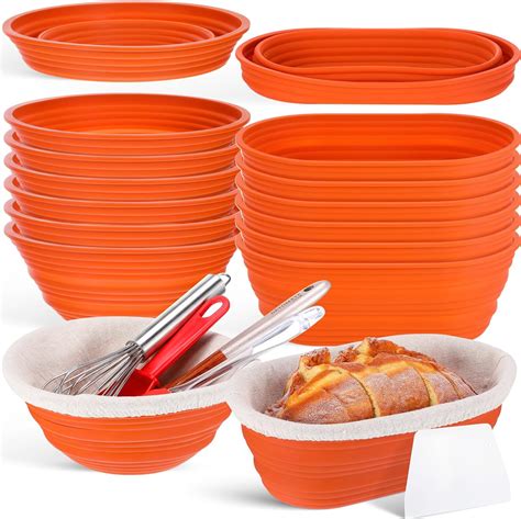 Nuogo 12 Sets Silicone Bread Proofing Basket Bulk 10 Inch