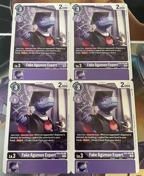 X4 Fake Agumon Expert EX4 052 C Playset Digimon TCG Alternative Being