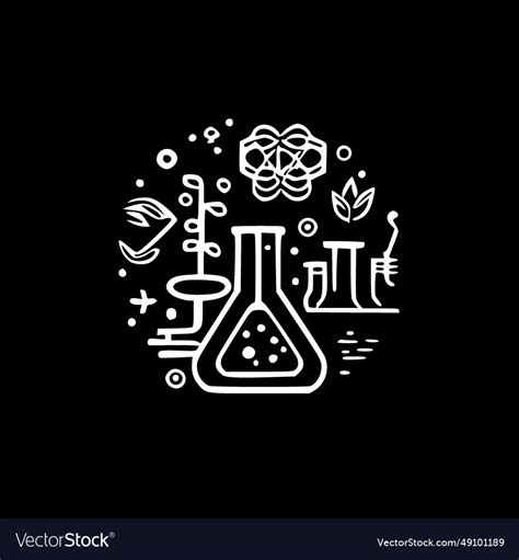 Science - black and white Royalty Free Vector Image