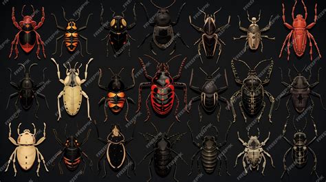 Premium Photo | Arthropods insects collection illustration