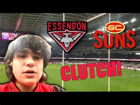 HUGE CLUTCH Essendon VS Gold Coast AFL Vlog YouTube