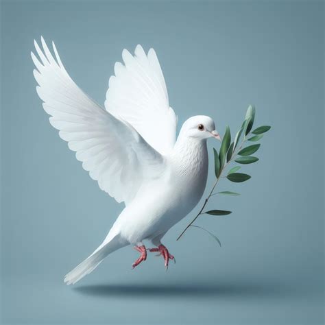 Premium Photo | White dove flying in the sky of peace on simple background