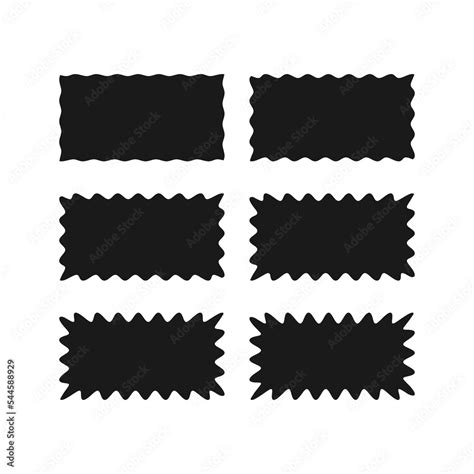 Wavy Edge Rectangle Shapes Icon Set Stock Vector Adobe Stock