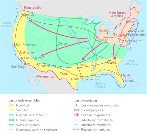 Etats Unis Dynamiques Territoriales Carte Bilan Géographie Kartable