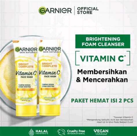 Paket Hemat Garnier Sabun Cuci Muka Vitamin C Bright Complete Face Wash