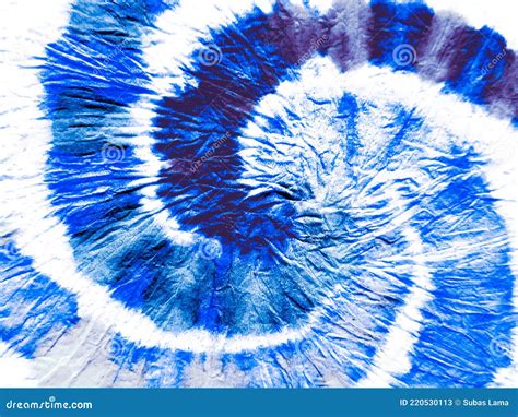 Azure Spiral Shibori Texture Blue Swirl Watercolor Painting Cerulean