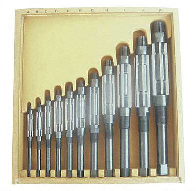 WESTWARD Adjustable Hand Reamer Set Straight Blade 15 32 In Smallest