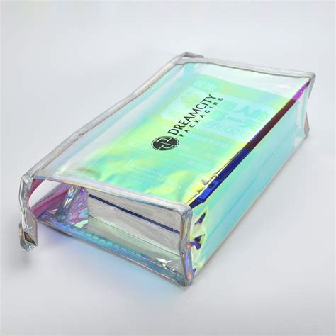 Iridescent Rainbow TPU Portable Travel Makeup Bag With Custom Logo