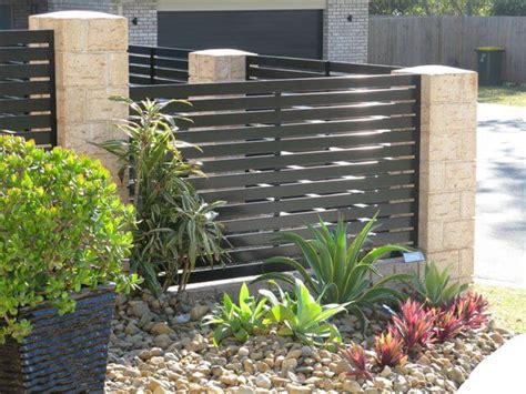 Black Horizontal Slat Fence Panels Brisbane Gates