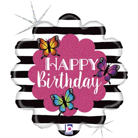 Ballon Aluminium Radiant Butterfly Birthday Grabo Abc Pms