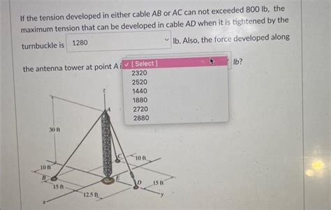 Solved If The Tension Developed In Either Cable AB Or AC Can Chegg