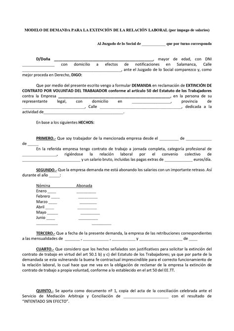 Ejemplos De Incumplimiento De Contrato Laboral