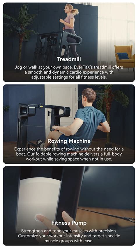 EverFitX home gym treadmill, fitness pump, and rowing machine - Geeky