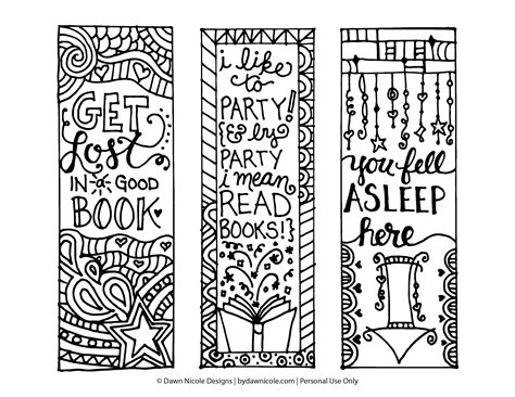 Free Printable Coloring Page Bookmarks | Free printable bookmarks, Free