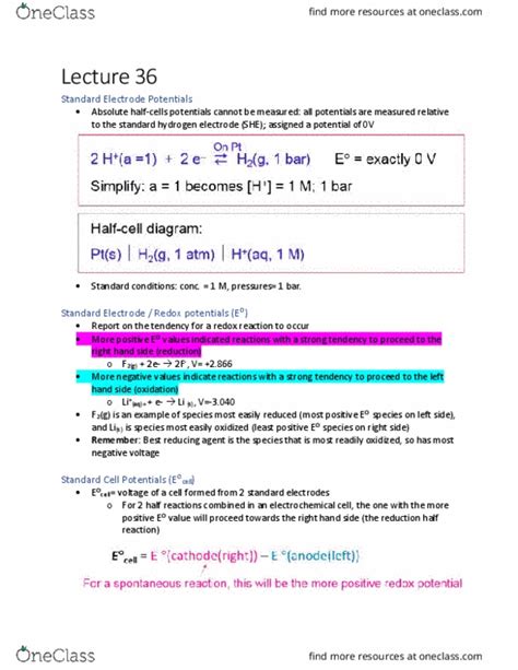 Chem 1a03 Lecture Notes Fall 2018 Lecture 36 Standard Hydrogen