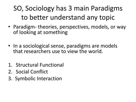 What Is Sociological Paradigms