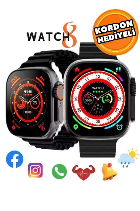 Favors Watch 8 Ultra Siyah Akıllı Saat Arama Yapma Sensörlü Spor Mod