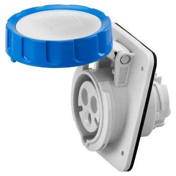 10 ANGLED FLUSH MOUNTING SOCKET OUTLET HP IP66 IP67 2P E 16A 200