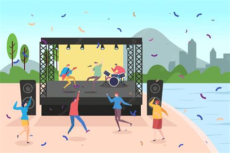 Free Vector Open Air Concert Illustration