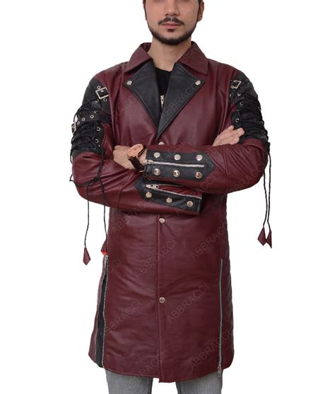 Goth Matrix Steampunk Gothic Maroon Trench Coat