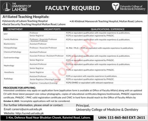 The University Of Lahore Uol Faculty Staff Jobs 2023 2025 Job