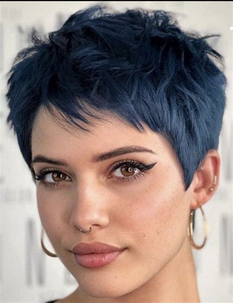 Short Cropped Hair Funky Short Hair Pixie Haircut For Thick Hair