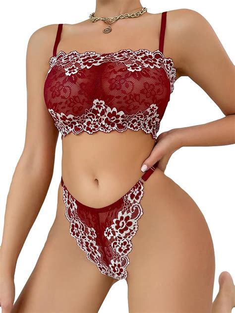 Amazon Soly Hux Women S Lingerie Floral Lace Bra And Panty