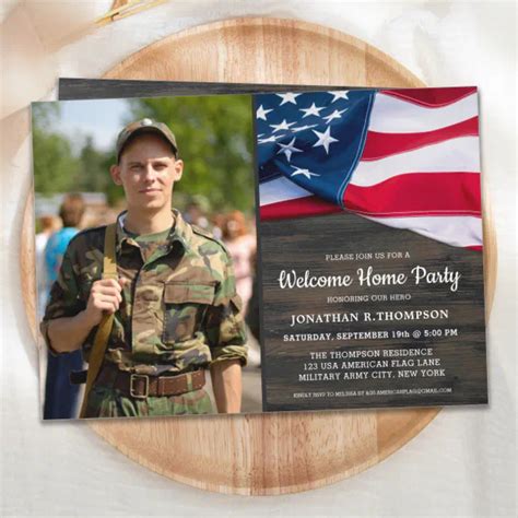 Military Welcome Home Party American Flag Invitation | Zazzle