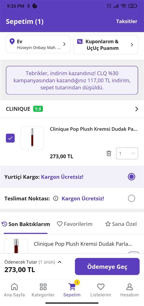 Clinique T Rkiye Ndirime Girdi Diye Ald M R N N Yanl Fiyat