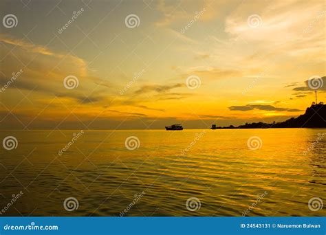 Gold sky sunset stock image. Image of island, golden - 24543131