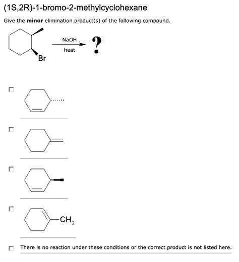 Solved 1R 2S 1 Iodo 2 Methylcyclohexane Give The Minor Chegg