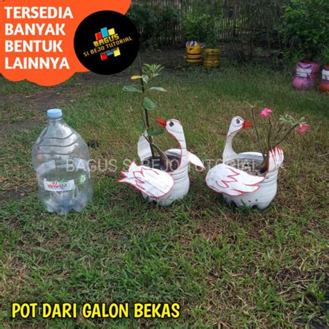 Jual POT GALON BEKAS LEMINERALE KERAJINAN TANGAN BENTUK BEBEK