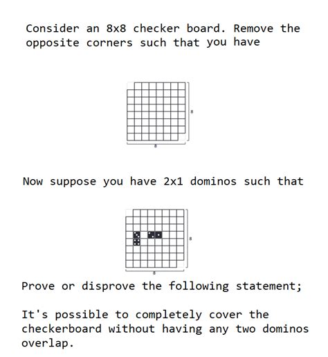 Solved Consider An 8x8 Checker Board Remove The Opposite