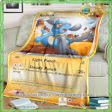 HOT Fleece Blanket Riolu Platinum Custom Pokemon Boxbox Branding Luxury T Shirts Online In USA