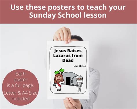 Jesus Raises Lazarus Bible Story Poster Morning Basket Church