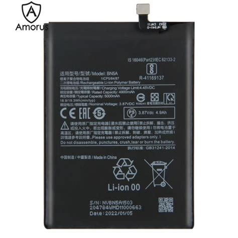 Amorus For Xiaomi Poco M3 Pro 5G Redmi Note 10 5G 3 87V 4900mAh