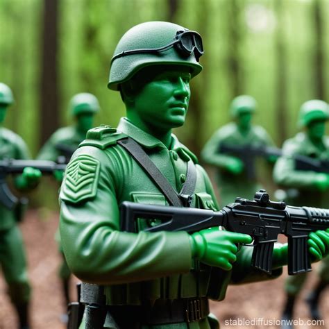 create  army men soldier   green plastic prompts stable