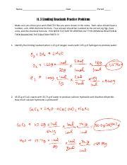 Practice Problems Limiting Reactants Chemical Reactions Course Hero