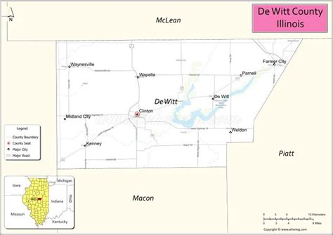 A Map Showing The Location Of De Witt County Illinois