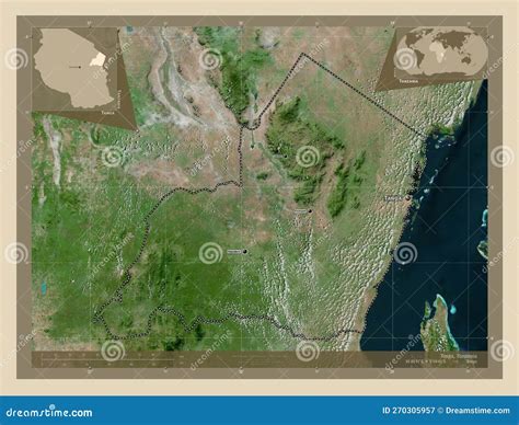 Tanga Tanzania High Res Satellite Labelled Points Of Cities Stock