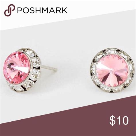 Light Pink Stud Earrings Made With Swarovski C Pink Stud Earrings