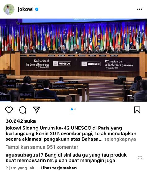 Bahasa Indonesia Resmi Jadi Bahasa UNESCO Begini Respon Jokowi