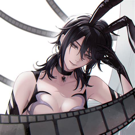 Rule 34 1girls Behind Curtain Big Breasts Black Eyes Black Hair Bunny Ears Choker Curtains