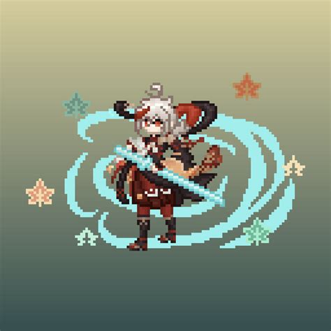 Pixel Art Kazuha Genshin Impact Hoyolab