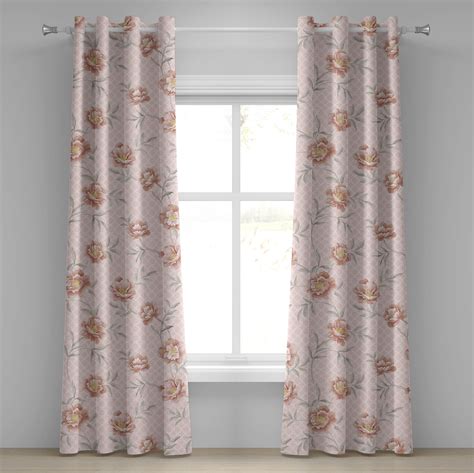 Ambesonne Grommet Curtain 50x120 Pale Pink Pale Salmon