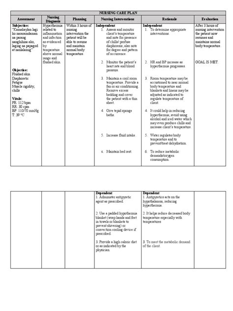 Hyperthermia HIV NURSING CARE PLAN FLO | PDF | Hyperthermia | Heart Rate