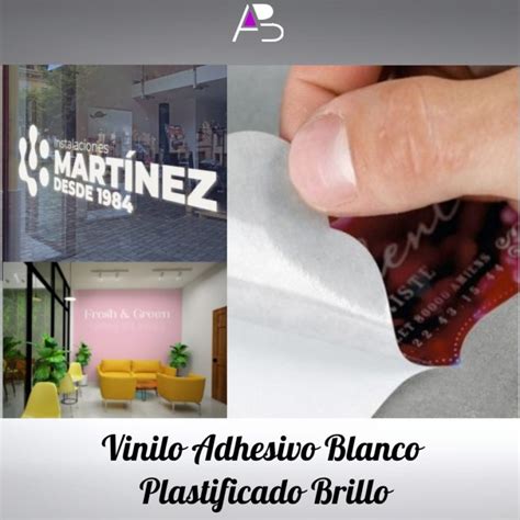 Vinilo Adhesivo Blanco Plastificado Brillo Artebianco Gr Ficas