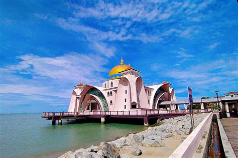 Selat Melaka Mosque stock photo. Image of buildings - 264692992