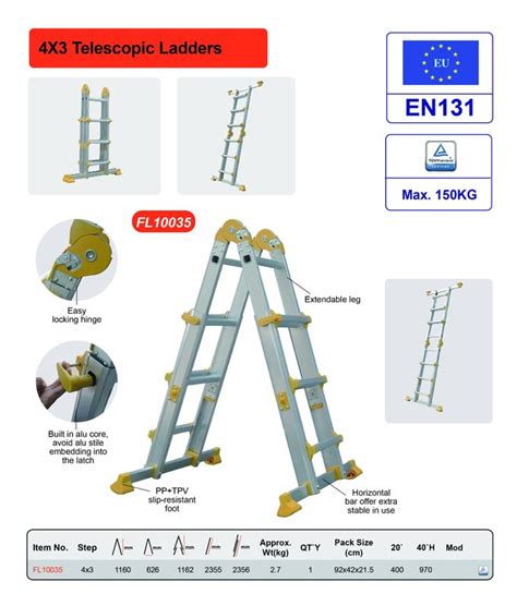 Chelle D Extension Pliante En Aluminium Portative Des Pieds X De L