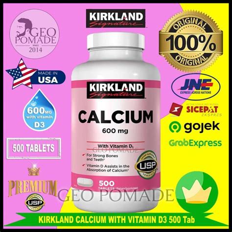 Jual Kirkland Signature Calcium 600 Mg With Vitamin D3 500 Tablets